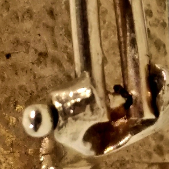 Vintage 14K Gold Lightning Ridge Black Opal Earrings - Picture 5 of 6